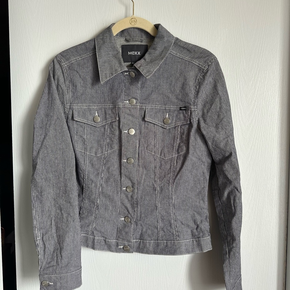 Mexx Charcoal Striped Denim Jacket